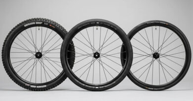 três modelos de pneus de bicicletas mtb gravel e speed