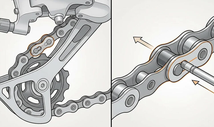 ilustração como trocar a corrente da bicicleta